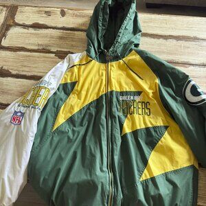 Vintage Rare LOGO ATHLETIC ® Green Bay Packers SHARK TOOTH Winter Jacket LARGE
